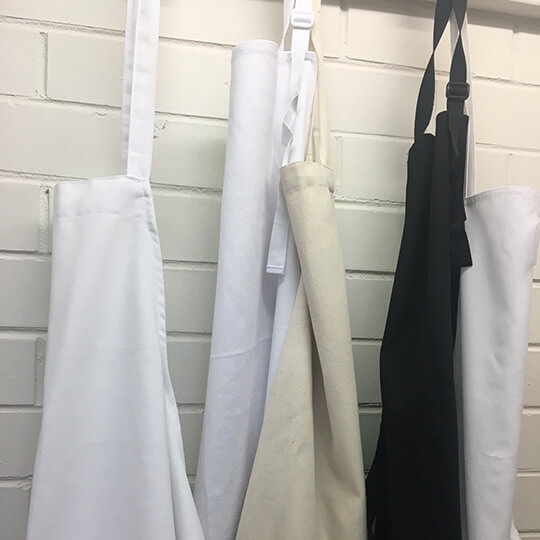 Colour options for aprons